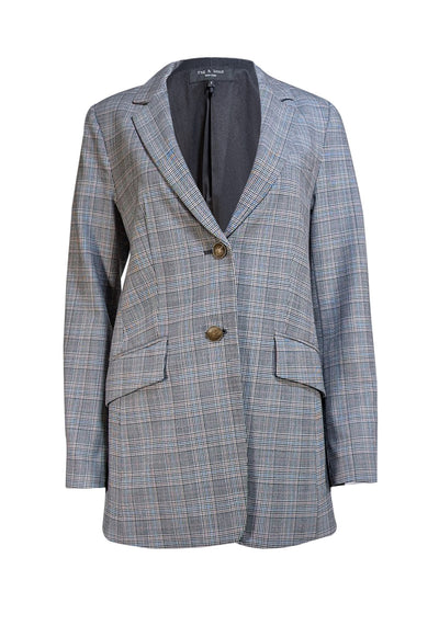 Rag & Bone - Grey Plaid Two Button Blazer Sz 2 - Current Boutique