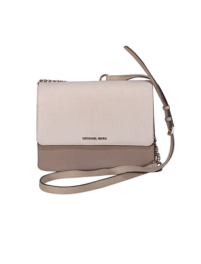 Michael Kors - Cream & Beige Saffiano Leather Crossbody Bag - Current Boutique
