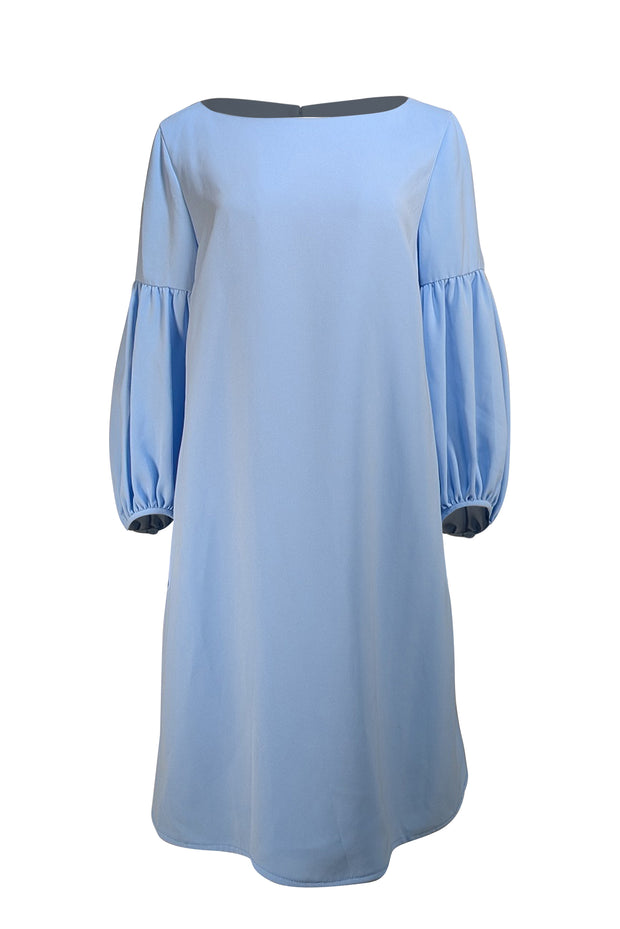 Lafayette 148 - Light Blue Puff Sleeve Shift Dress Sz XL