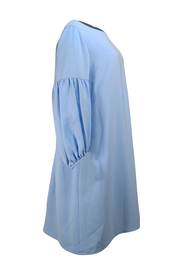 Lafayette 148 - Light Blue Puff Sleeve Shift Dress Sz XL