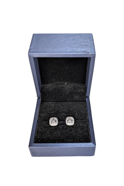 No Label - Sterling Siler Halo Stud Earrings - Current Boutique