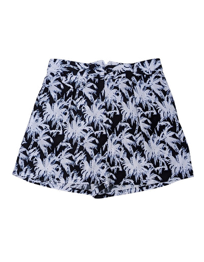 Diane von Furstenberg - Black & White Print Silk Blend Shorts Sz 6 - Current Boutique