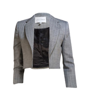 Judith & Charles - Black & White Herringbone Cropped "Benoist" Blazer Sz 4 - Current Boutique