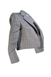 Judith & Charles - Black & White Herringbone Cropped "Benoist" Blazer Sz 4 - Current Boutique