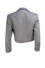 Judith & Charles - Black & White Herringbone Cropped "Benoist" Blazer Sz 4 - Current Boutique