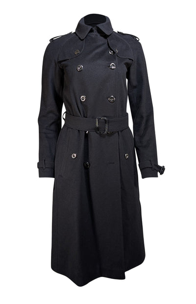 Burberry - Black Wool Blend Peacoat Sz 6 - Current Boutique