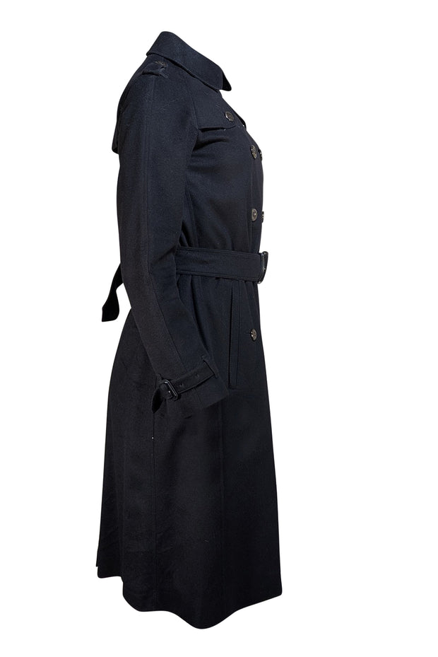 Burberry - Black Wool Blend Peacoat Sz 6 - Current Boutique