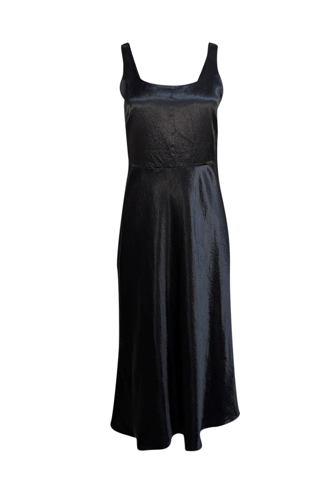 vince satin midi dress Vince Women's Satin Frayed-Edge Cami Midi-Dress - Sea Star