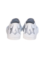 Givenchy - White & Silver Star Slip On Sneakers Sz 7.5