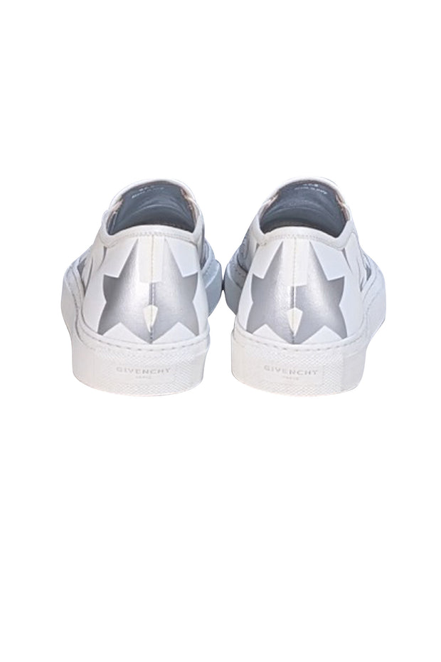 Givenchy - White & Silver Star Slip On Sneakers Sz 7.5