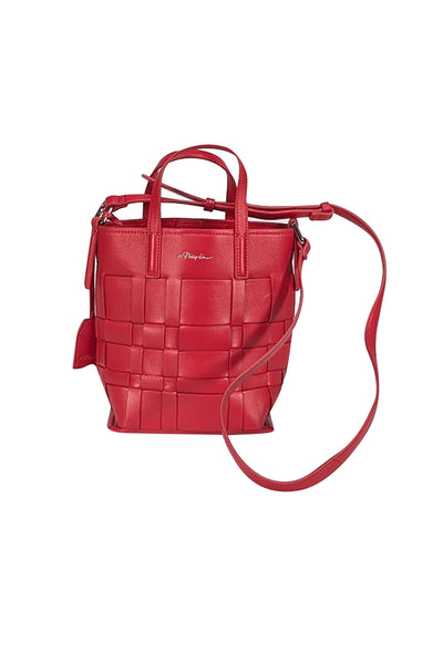 3.1 Phillip Lim - Red Woven Odita Mini Modern Lattice Crossbody Bag - Current Boutique
