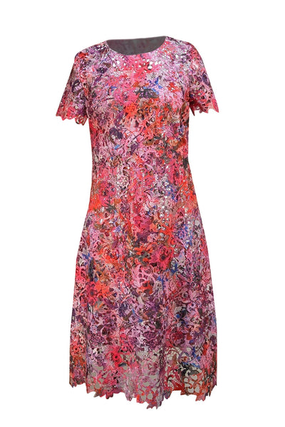 tahari floral lace dress Floral Lace Midi Dress Elie Tahari
