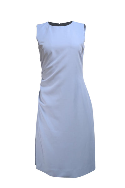 Milly - Light Blue Sleeveless Side Ruched Dress Sz 6 - Current Boutique