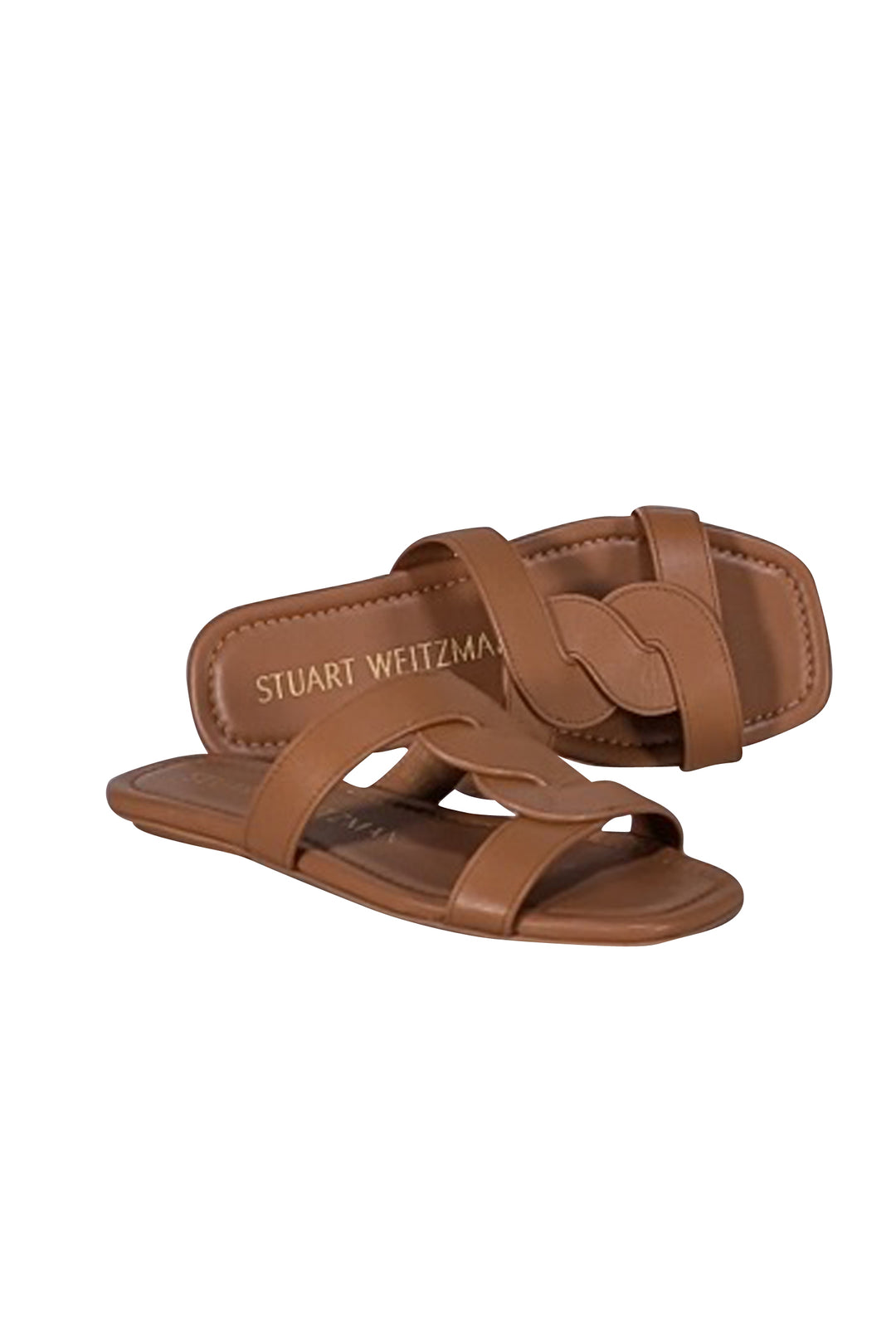 Stuart Weitzman - Tan Leather Slide Sandals Sz 6 display picture 3