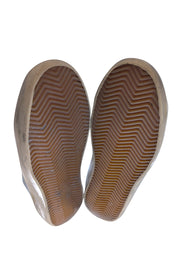 Golden Goose - White Super Star Sneakers w/ Silver Glitter Star Sz 11 - Current Boutique