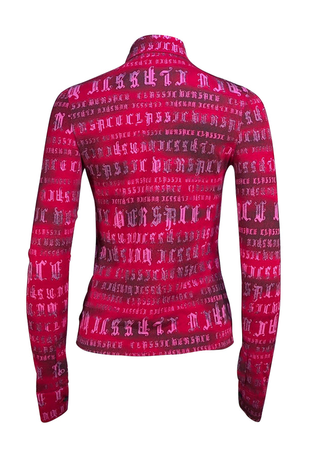 Versace Classic - Red & Pink Print Button Down Shirt Sz 4 - Current Boutique