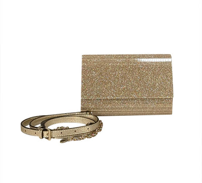 Diane von Furstenberg - Gold "Twilight" Glitter Clutch - Current Boutique