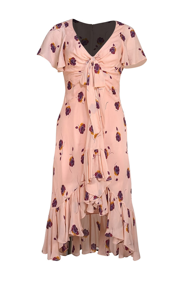 Cinq a Sept - Blush Pink w/ Purple Floral Print Sz 6 - Current Boutique