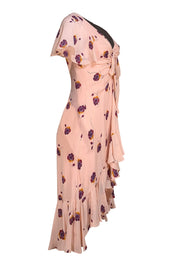 Cinq a Sept - Blush Pink w/ Purple Floral Print Sz 6 - Current Boutique