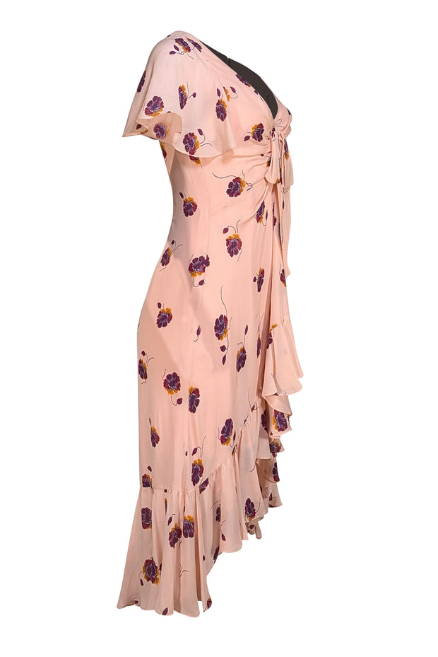 Cinq a Sept - Blush Pink w/ Purple Floral Print Sz 6 - Current Boutique