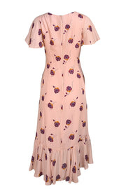 Cinq a Sept - Blush Pink w/ Purple Floral Print Sz 6 - Current Boutique