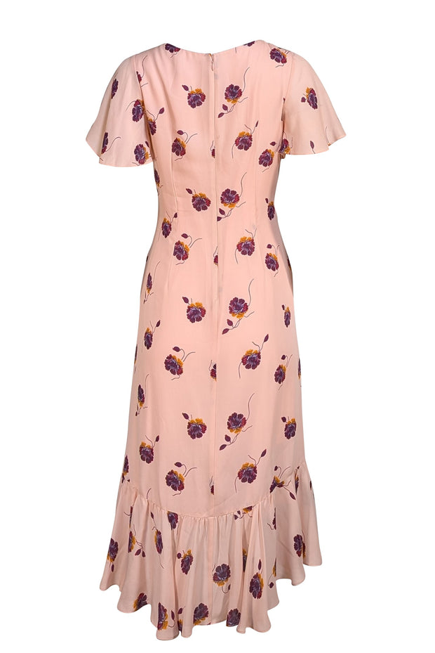 Cinq a Sept - Blush Pink w/ Purple Floral Print Sz 6 - Current Boutique