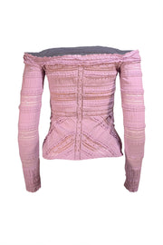 Cinq a Sept - Lavender Lace Off The Shoulder Long Sleeve Top Sz S