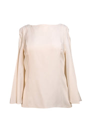 Christian Dior - Ivory Slit Cape Sleeve Silk Blouse Sz 6 - Current Boutique