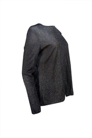 St. John - Black Metallic Long Sleeve Shirt Sz XL