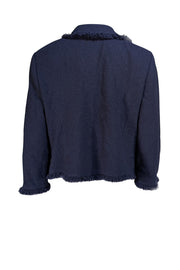 St. John - Navy Knit W/ Fringe Blazer Sz 14