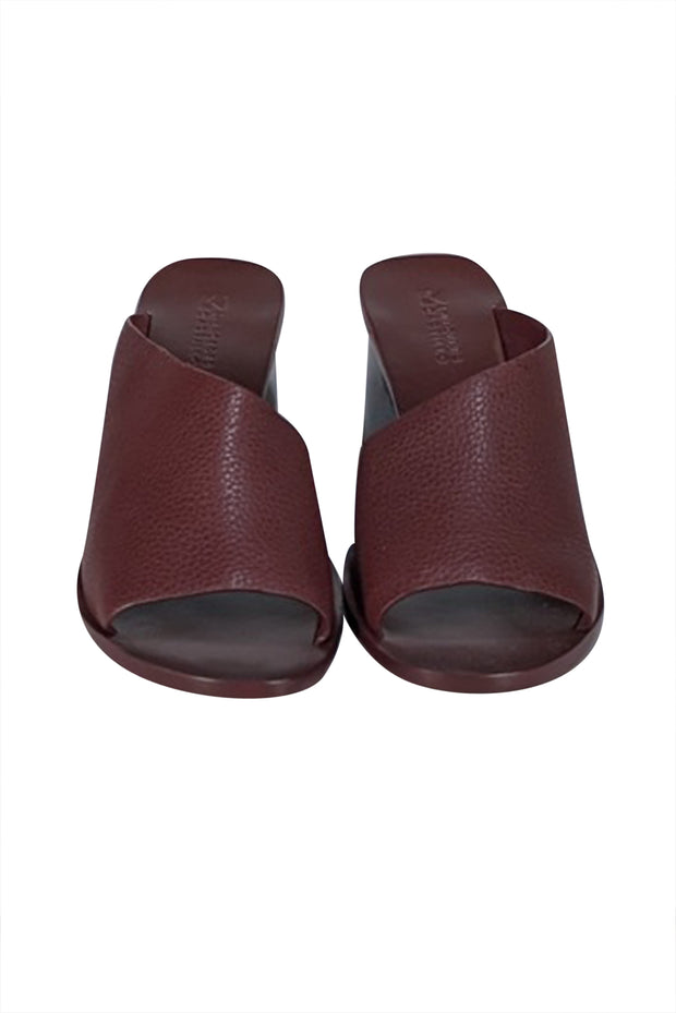 Mercedes Castillo -Maroon Pebbled Leather Mule Heels Sz 11
