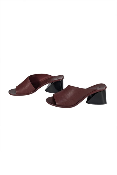 Mercedes Castillo -Maroon Pebbled Leather Mule Heels Sz 11