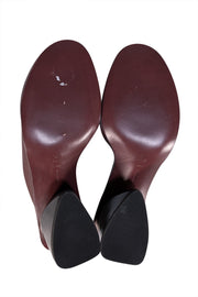 Mercedes Castillo -Maroon Pebbled Leather Mule Heels Sz 11