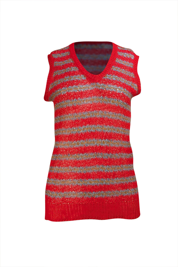 Marni - Red Multi Striped Knit Tank Sz 6