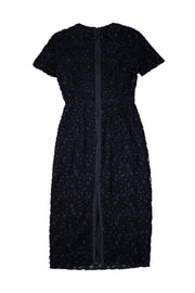 Burberry - Black Floral Eyelet Lace Short Sleeve Dress Sz 4 - Current Boutique