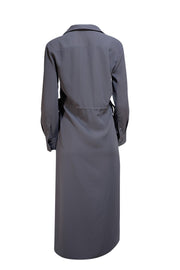 Theory - Olive Green Maxi Shirt Dress Sz 2 - Current Boutique