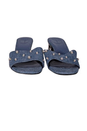Givenchy - Medium Wash Blue Denim Pearl Accent Mule Heels Sz 9 - Current Boutique