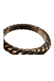 David Yurman - Sterling Silver & Gold Twist Ring w/ Amethyst Center Stone Sz 5 - Current Boutique