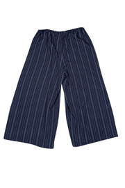 Vince - Navy Pinstripe Wide Leg Pants Sz L - Current Boutique