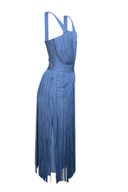 Herve Leger - Blue Hydrangea Fringe Midi Dress Sz M