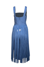Herve Leger - Blue Hydrangea Fringe Midi Dress Sz M