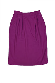Christian Dior - Purple Wool Pencil Skirt Sz 12 - Current Boutique