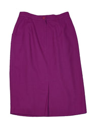 Christian Dior - Purple Wool Pencil Skirt Sz 12 - Current Boutique