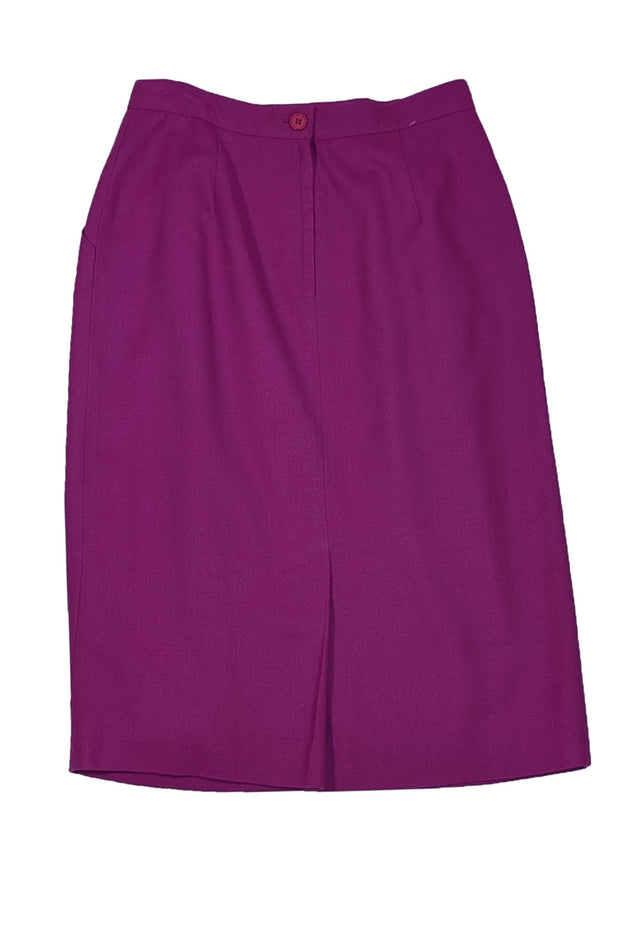 Christian Dior - Purple Wool Pencil Skirt Sz 12 - Current Boutique