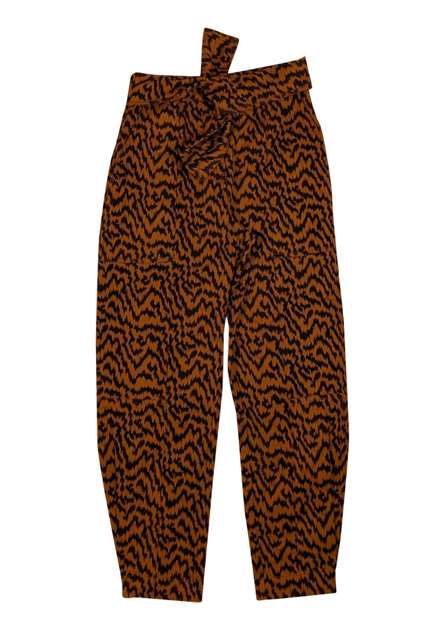 Ulla Johnson - Burnt Orange & Black Ikat Zebra Print Sz 4 - Current Boutique