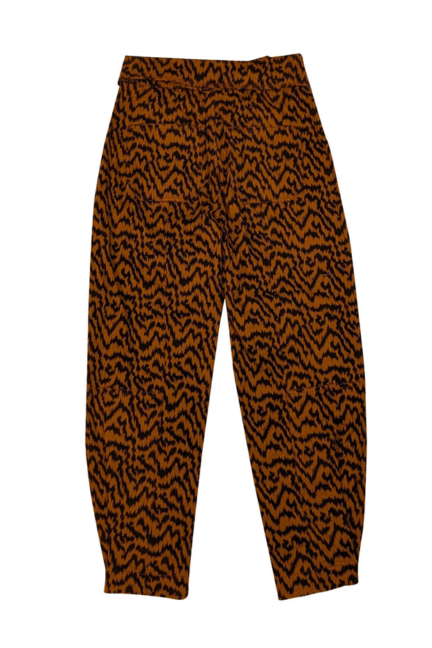 Ulla Johnson - Burnt Orange & Black Ikat Zebra Print Sz 4 - Current Boutique