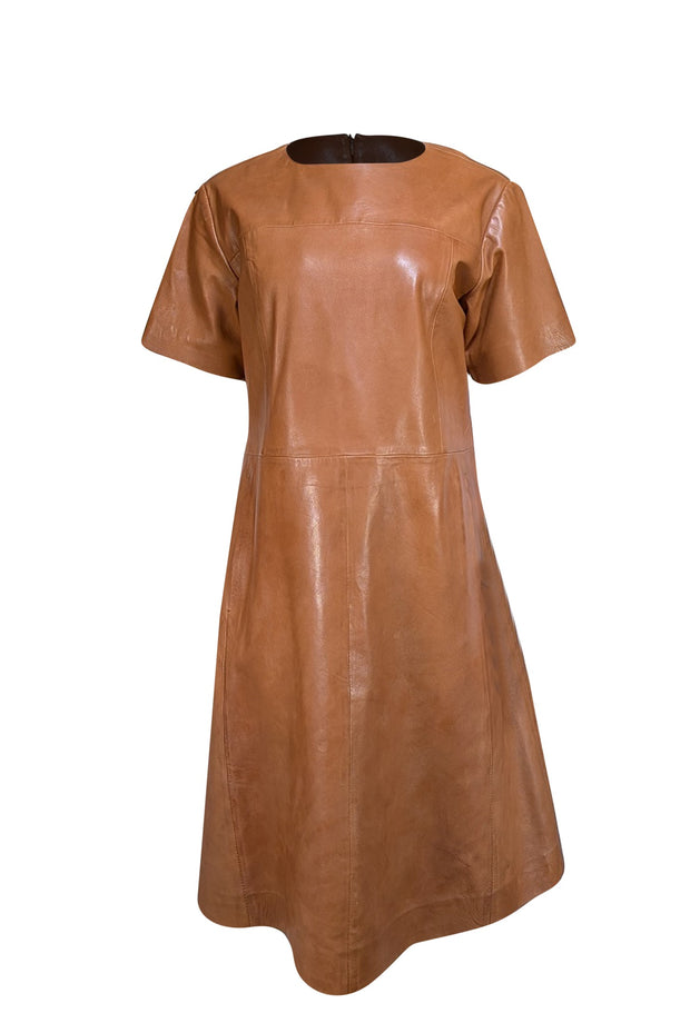 Bod & Christensen - Tan Leather Fammy Dress Sz 12 Bod & Christensen - Tan Leather Fammy Dress Sz 12