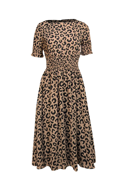 Kate Spade - Tan & Black Leopard Print Dress Sz S - Current Boutique