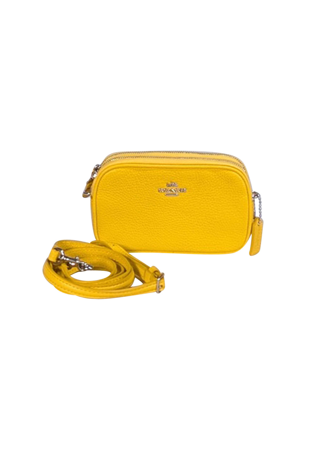 Coach - Yellow Pebbled Leather Mini Crossbody Bag