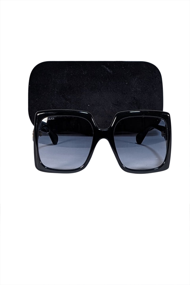 Gucci - Black Large Square Sunglasses - Current Boutique